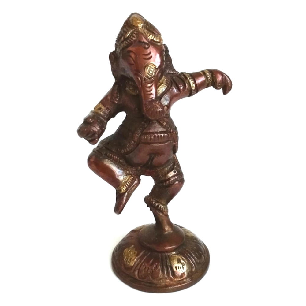Antique Solid Brass Bronzed Figurine Ganesh Art Sculpture Home Decor 3 1/2” - Picture 2 of 15